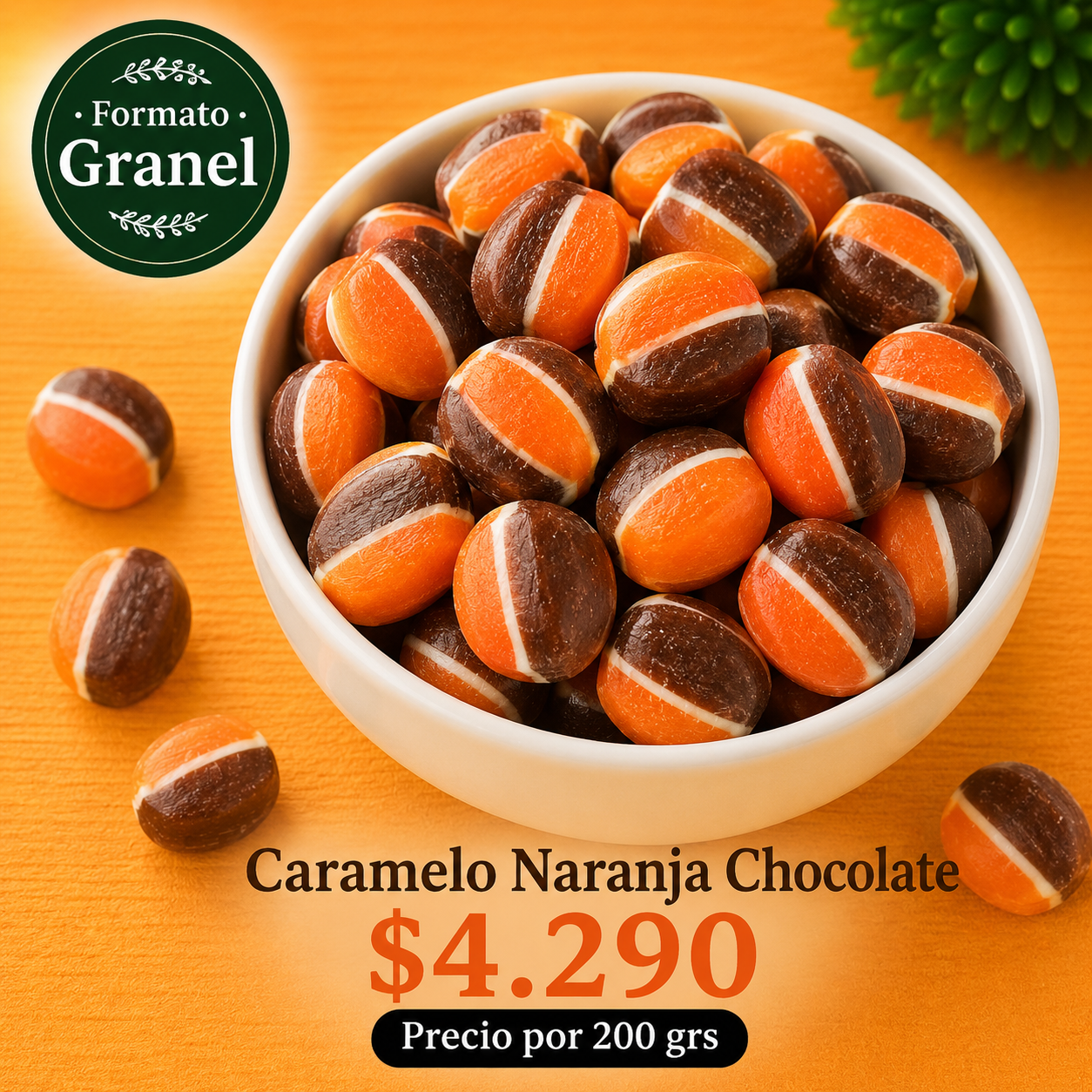 Caramelo Naranja Chocolate a Granel