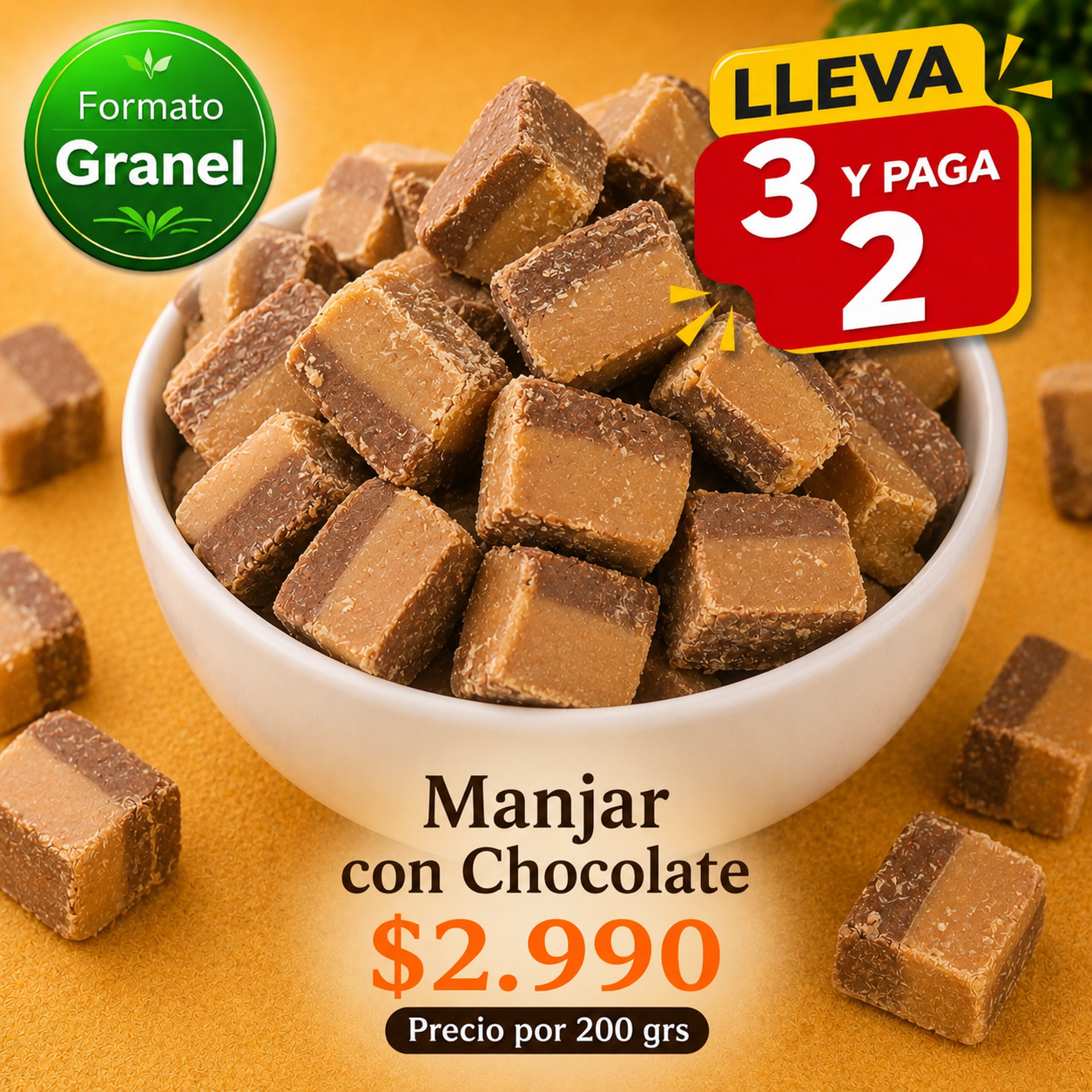 Caluga de Manjar con Chocolate a Granel — Cremosa e irresistible ⭐