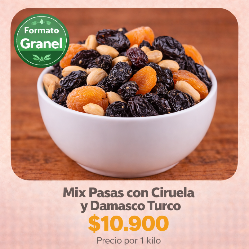 Mix Pasas con Ciruela y Damasco a Granel