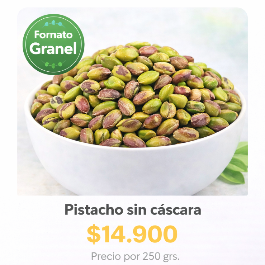 Pistacho Tostado Sin Cascara a Granel 250 grs