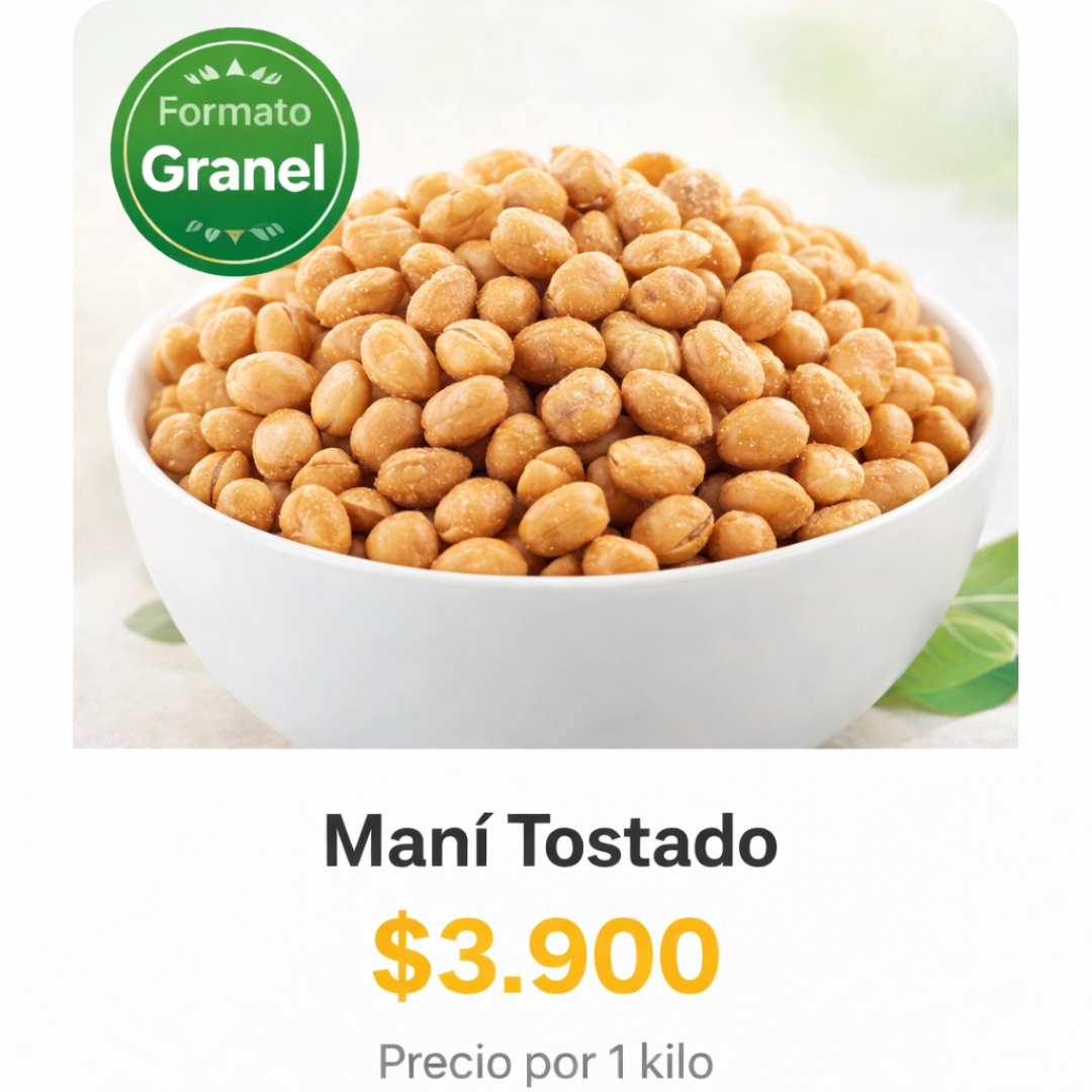 Maní Tostado a Granel Salado