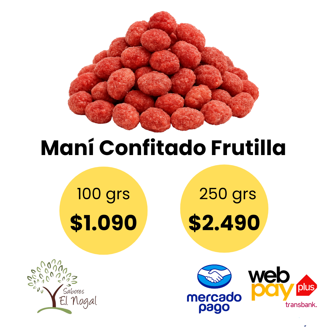 Maní Confitado Frutilla a Granel