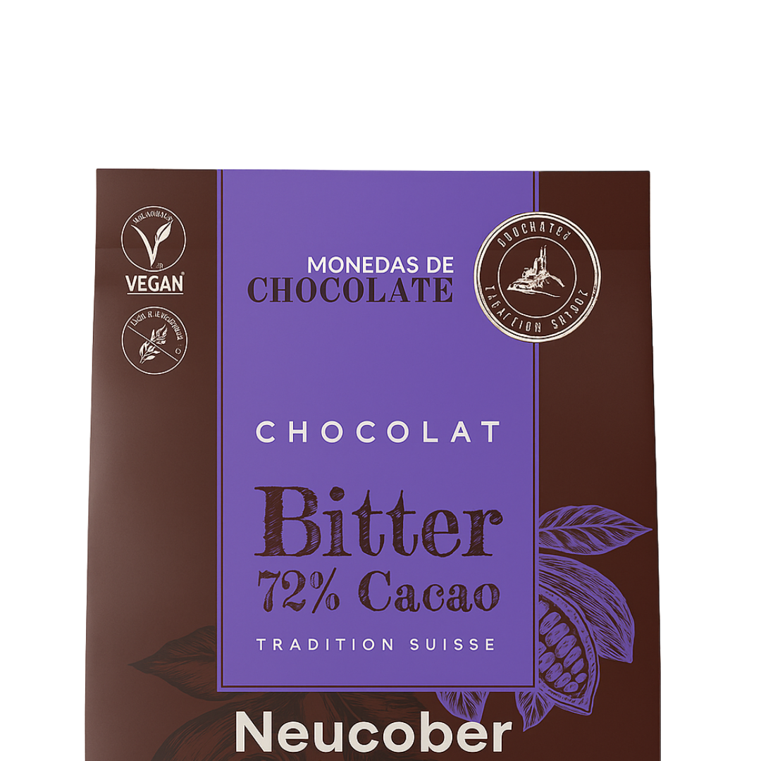 Monedas de Chocolate 72% Cacao a Granel ⭐ Recomendado