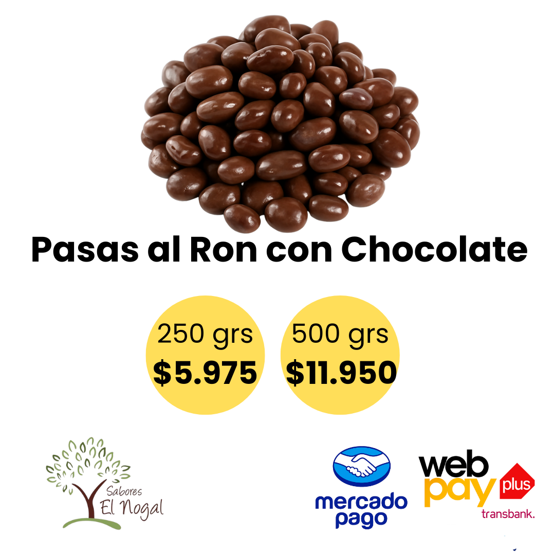 Pasas al ron con Chocolate a Granel