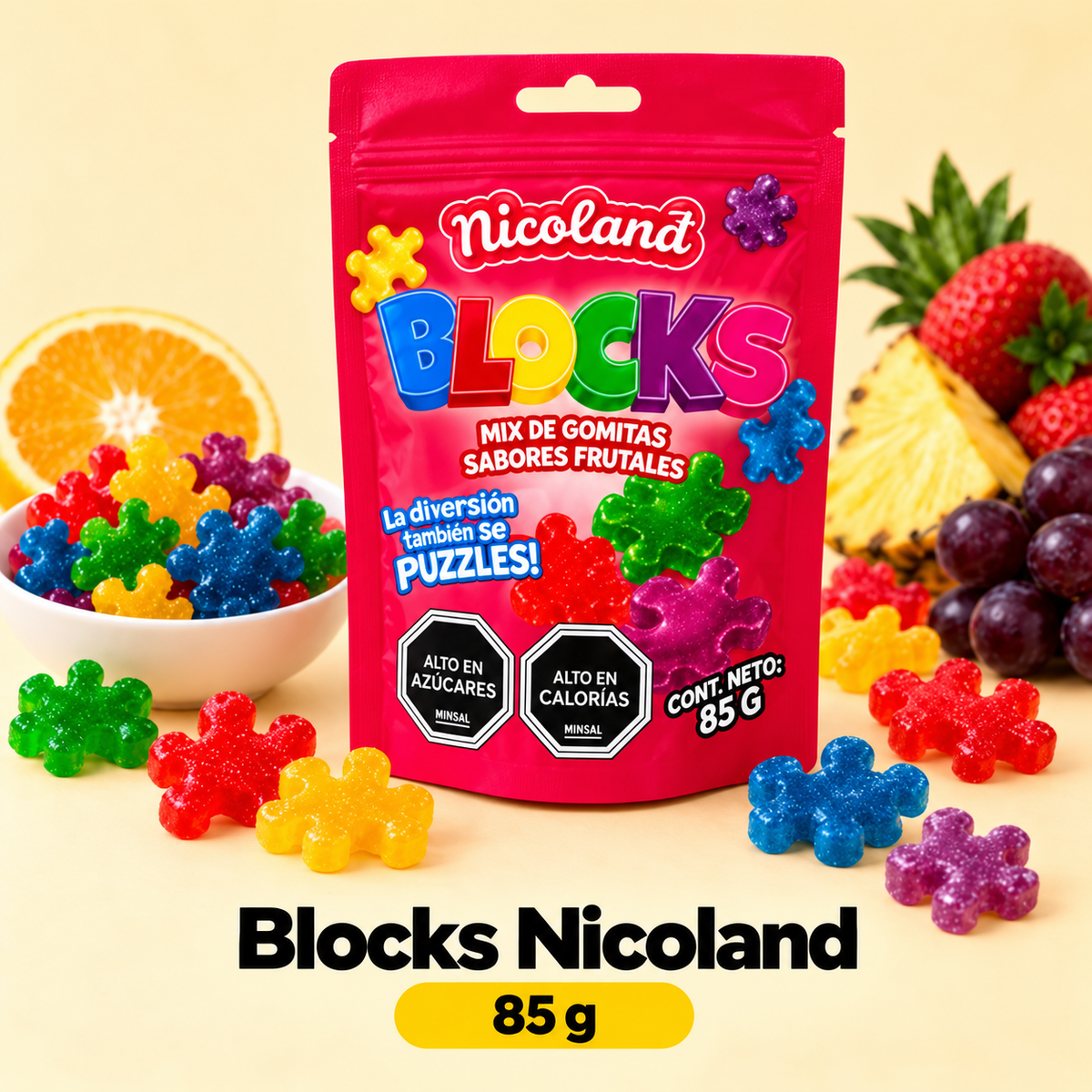 Blocks Nicoland — Mix de Gomitas Sabores Frutales 🧩