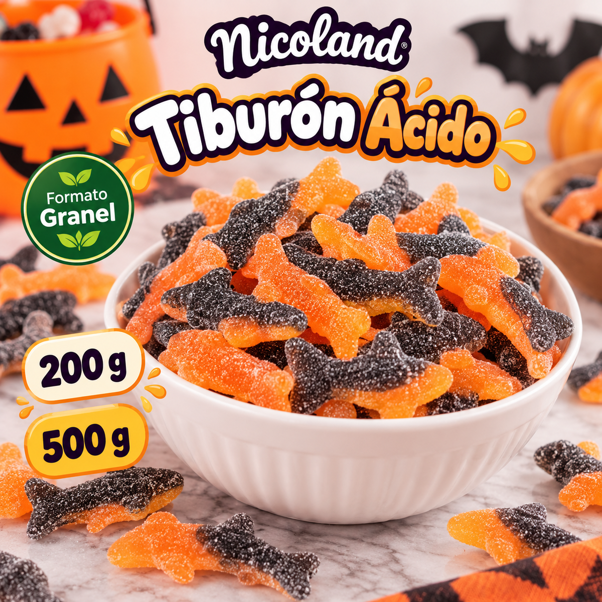 Tiburón Ácido Nicoland | Gomitas Dulces y Sour