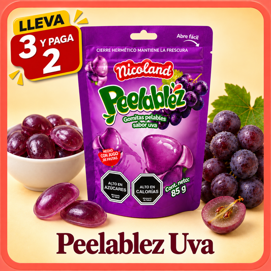 Peelablez Nicoland Sabor Uva 🍇 — Gomitas Pelables Virales