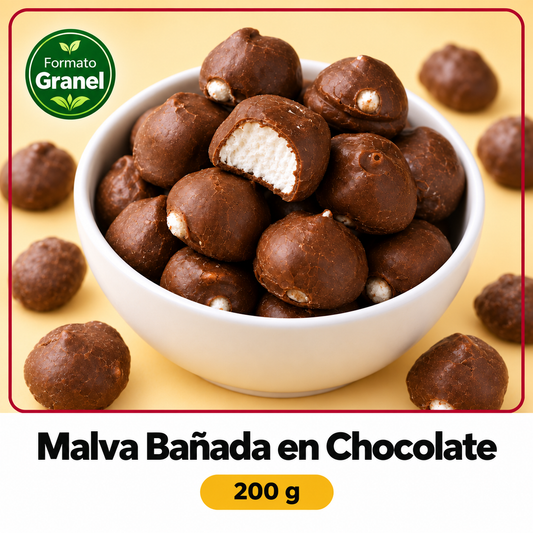 Malva Bañada en Chocolate a Granel — Esponjosa por dentro, crocante por fuera ⭐ - Sabores El Nogal
