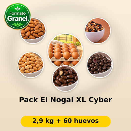 Pack El Nogal XL Cyber: fotos reales de sus componentes; 2,9 kg + 60 huevos