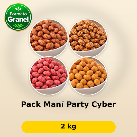Pack Maní Party Cyber: fotos reales de sus productos; 2 kg