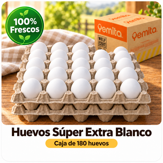 Caja 180 Huevos Súper Extra Blanco