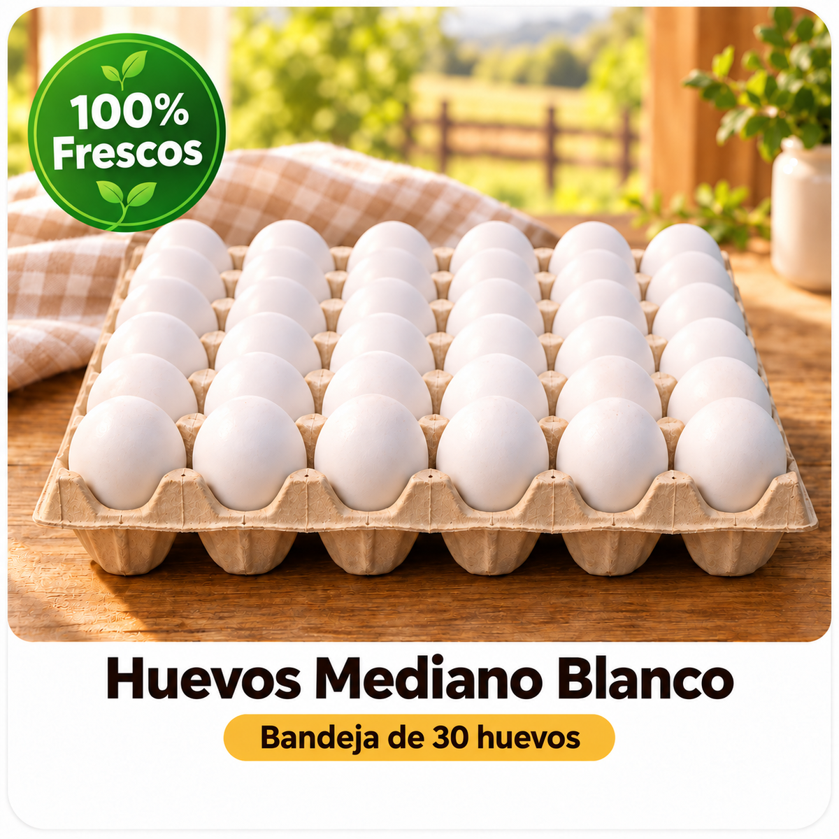 30 Huevos Mediano Blanco