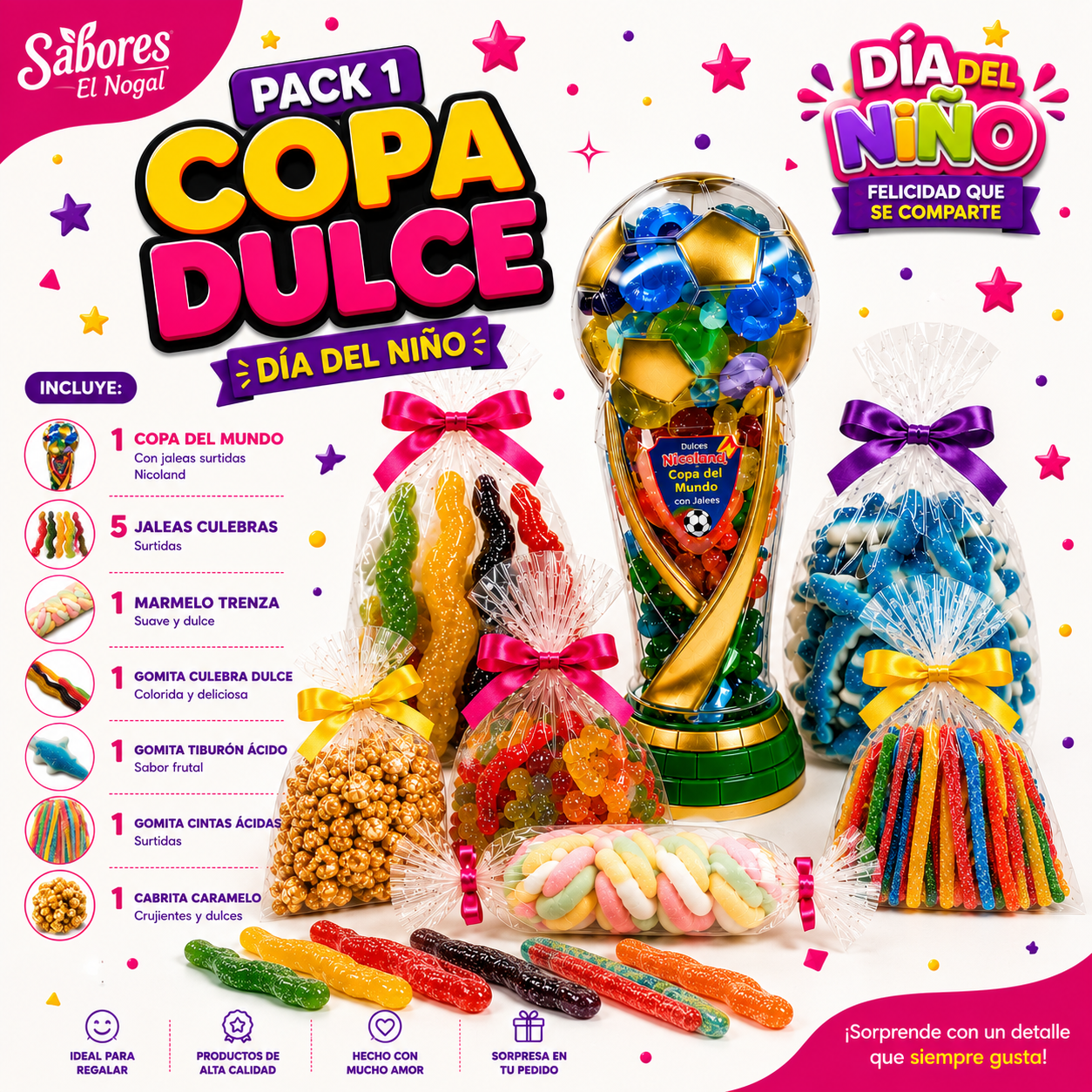 Pack 1 Copa Dulce — Día del Niño 🏆🍬