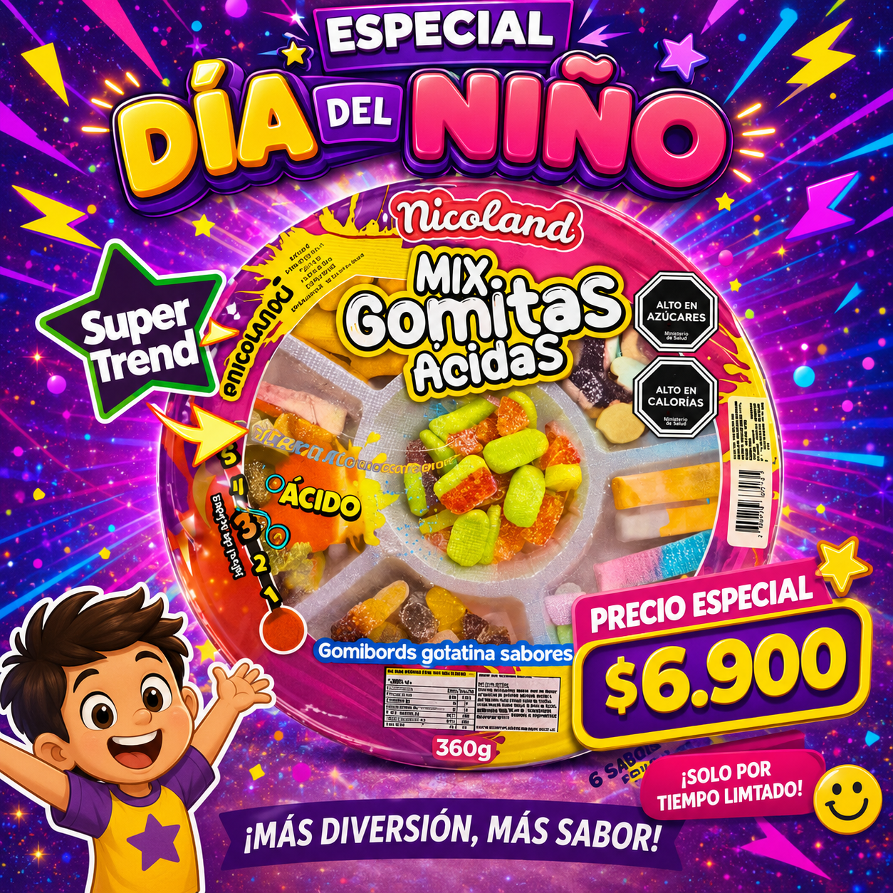 Plato Mix gomitas ácidas