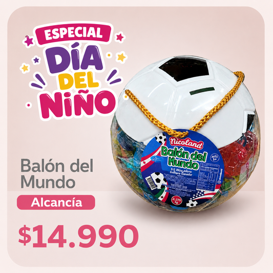 Alcancía Balón del Mundo Nicoland con Jaleas Surtidas 2,275 kg