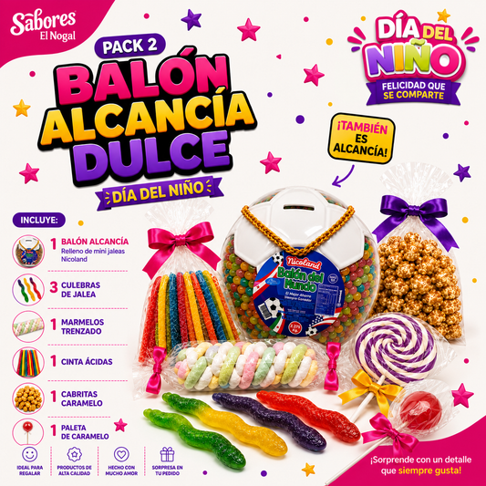 Pack 2 Balón Alcancía Dulce — Día del Niño ⚽🍬