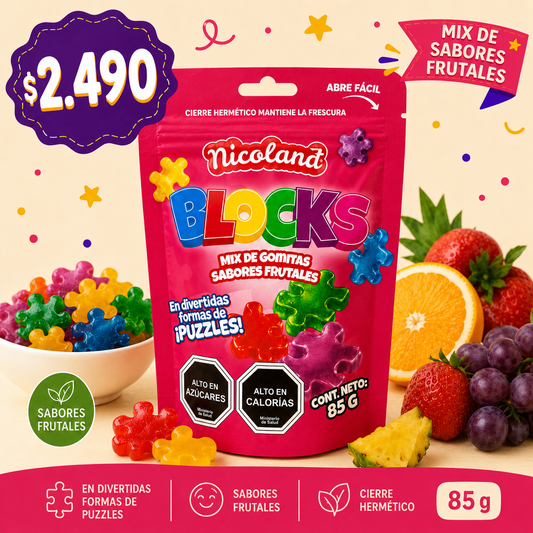 Blocks Nicoland — Mix de Gomitas Sabores Frutales 🧩
