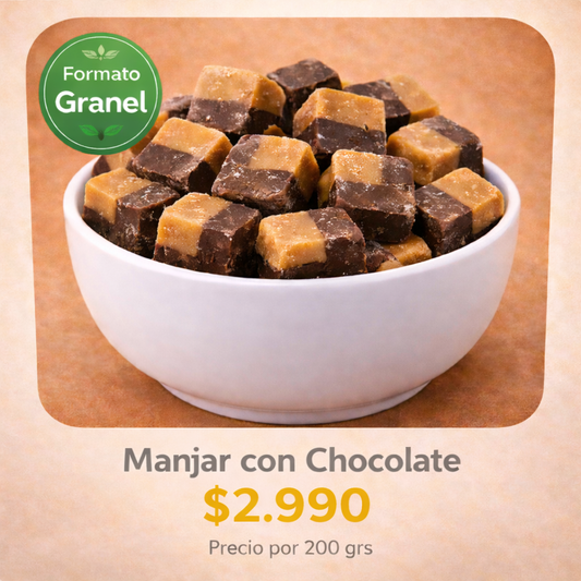 Caluga de Manjar con Chocolate a Granel