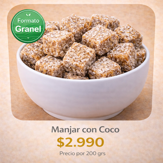 Caluga de Manjar con Coco a Granel ⭐ Recomendado