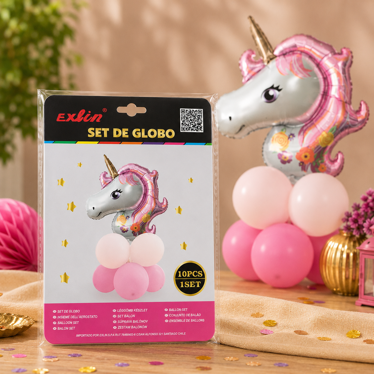 🦄 Set de Globos Unicornio - 10 Piezas