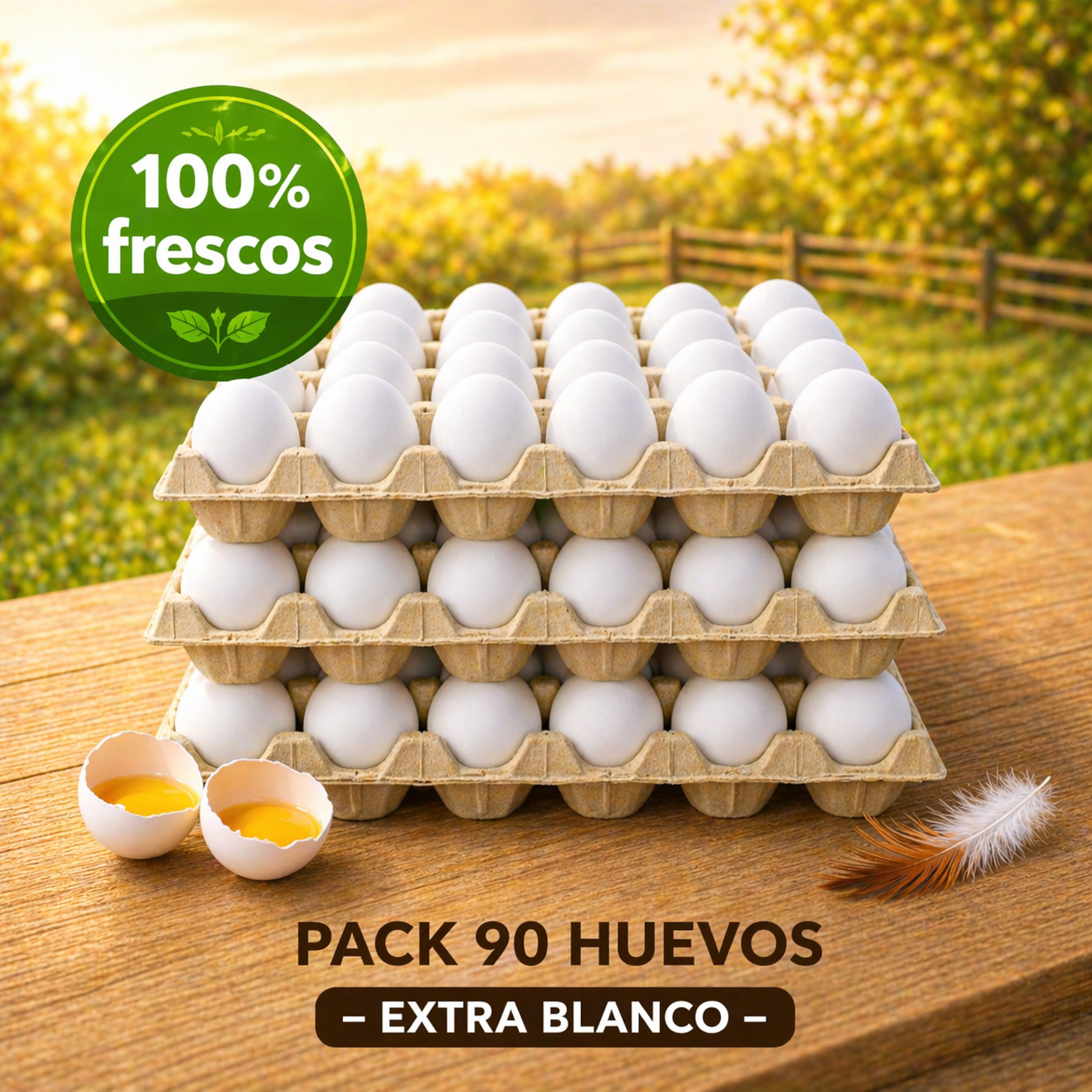 90 Huevos Extra Blanco | Proteína Natural | Frescos Premium - Yemita