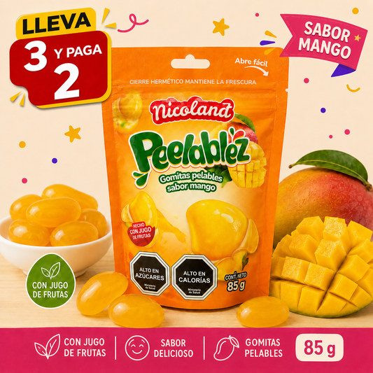 Peelablez Nicoland Sabor Mango 🥭 — Gomitas Pelables Virales