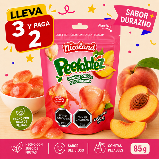 Peelablez Nicoland Sabor Durazno 🍑 — Gomitas Pelables Virales