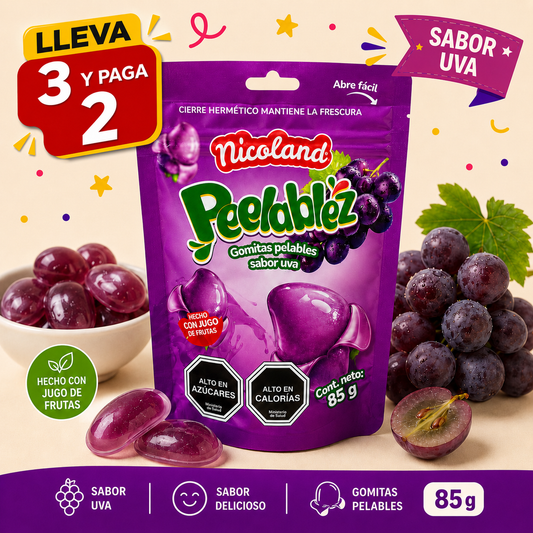 Peelablez Nicoland Sabor Uva 🍇 — Gomitas Pelables Virales
