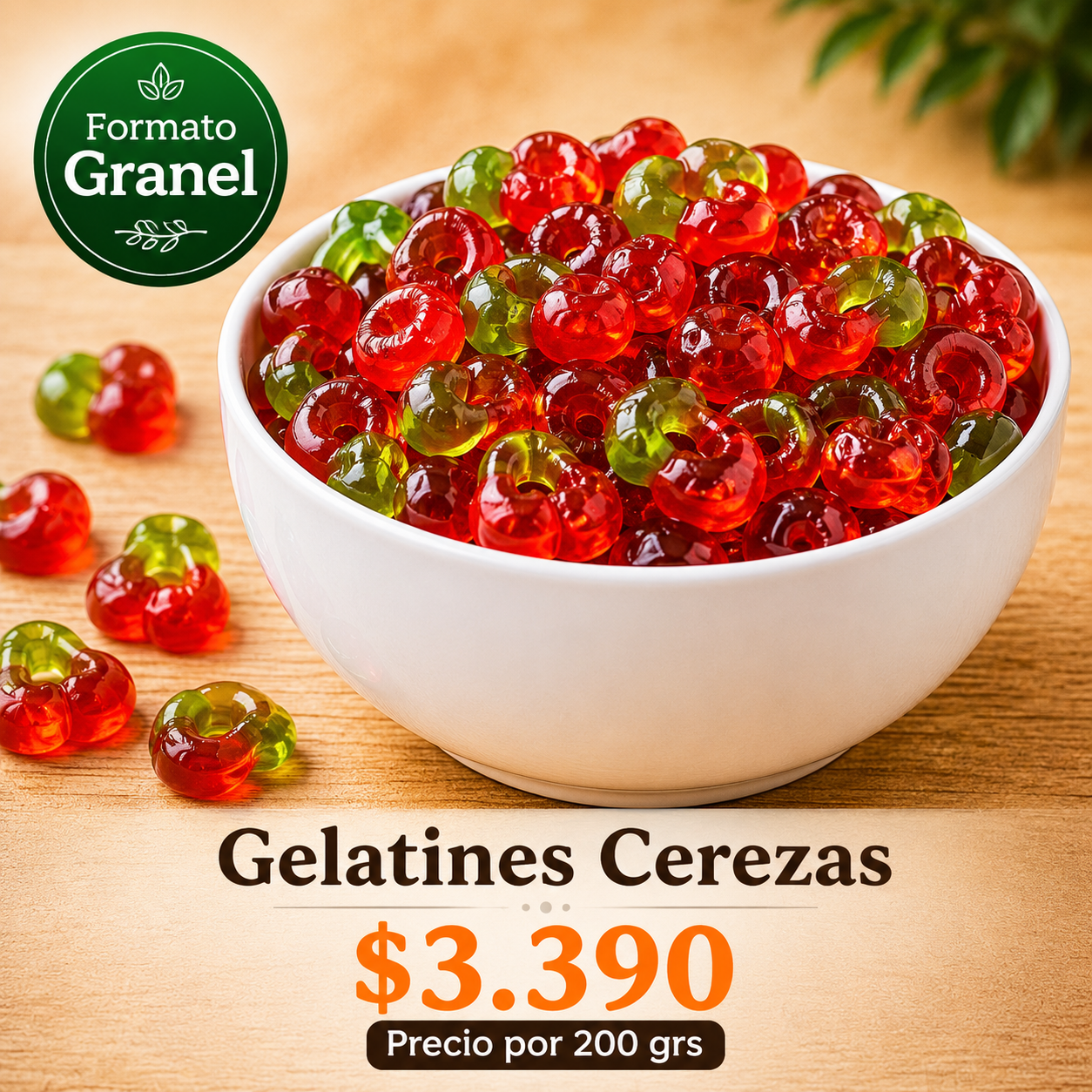 Gelatinas Cerezas a Granel