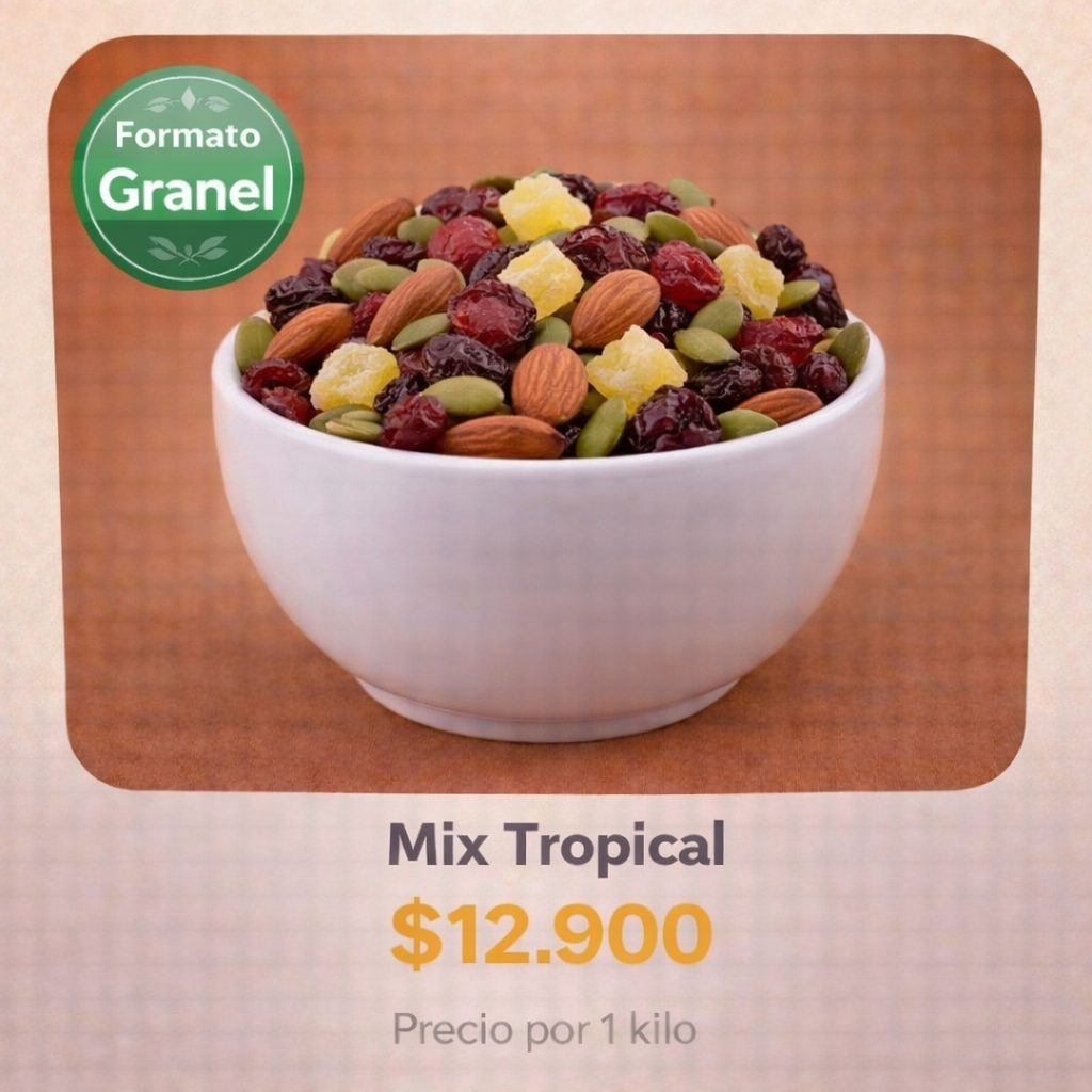 Mix Tropical con Almendra y Cranberry a Granel ⭐ Recomendado