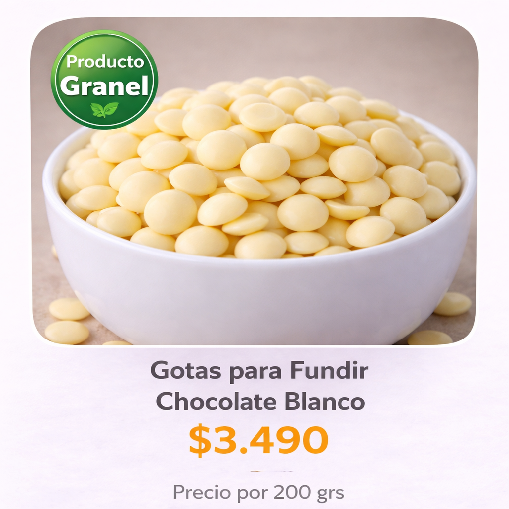 Gotas para fundir chocolate blanco