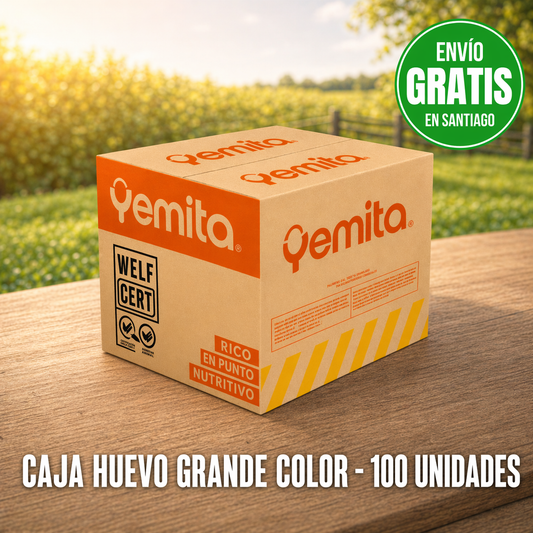 Caja 100 Huevos Grande Color | Alta Proteína | Calidad Premium - Yemita