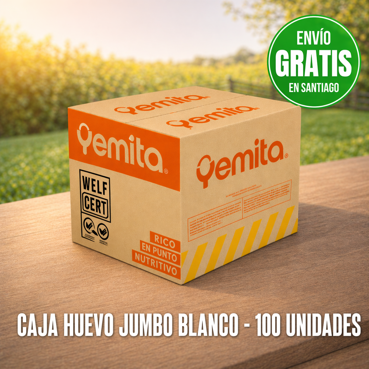 Caja 100 Huevos Jumbo Blanco | Alta Proteína | Tamaño Premium - Yemita