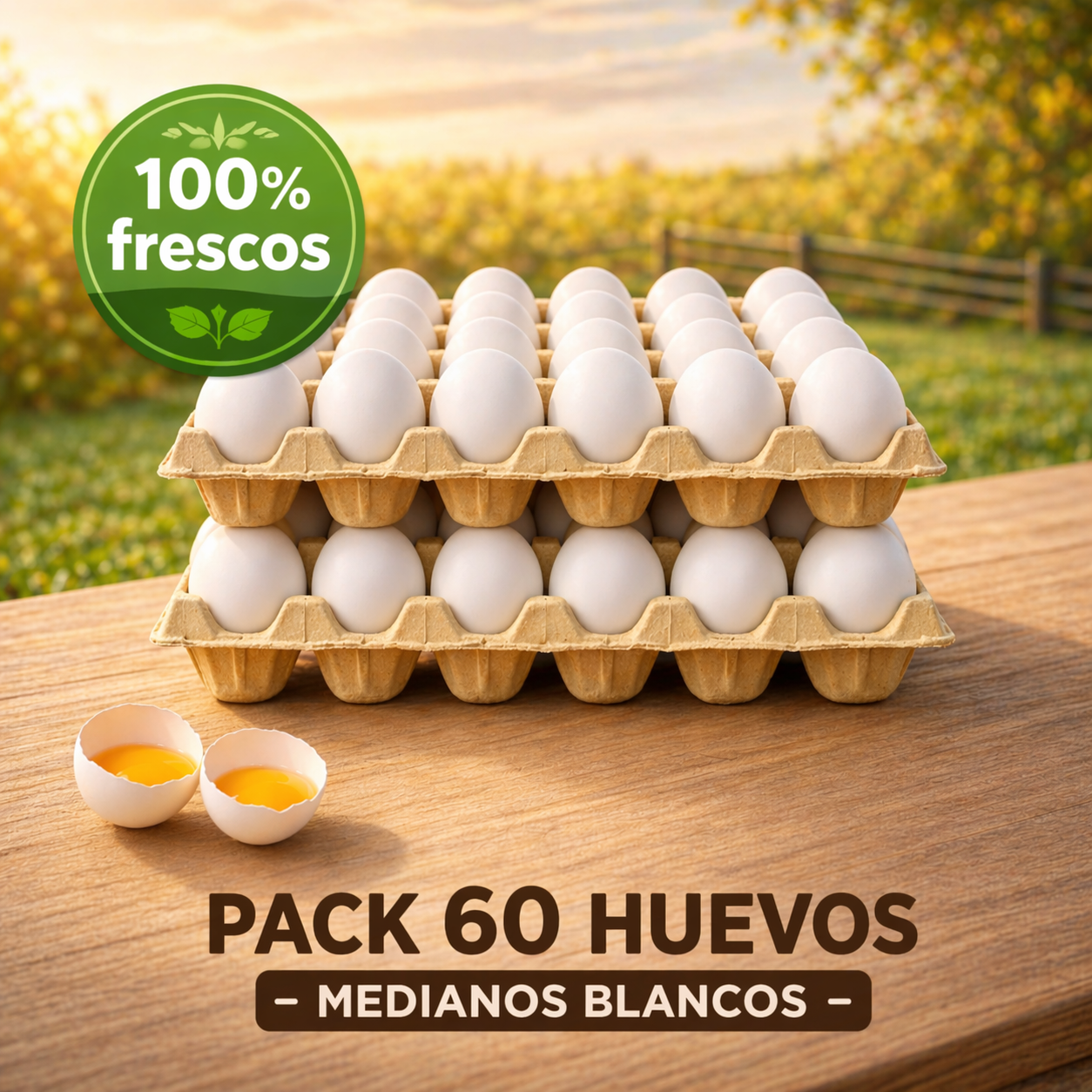 Pack 60 Huevos Mediano Blanco | Proteína Natural | Opción Económica - Yemita