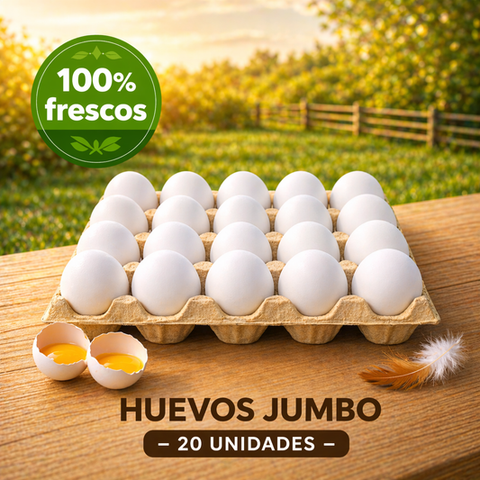 20 Huevos Jumbo | Alta Proteína | Tamaño Premium - Yemita ⭐ Recomendado