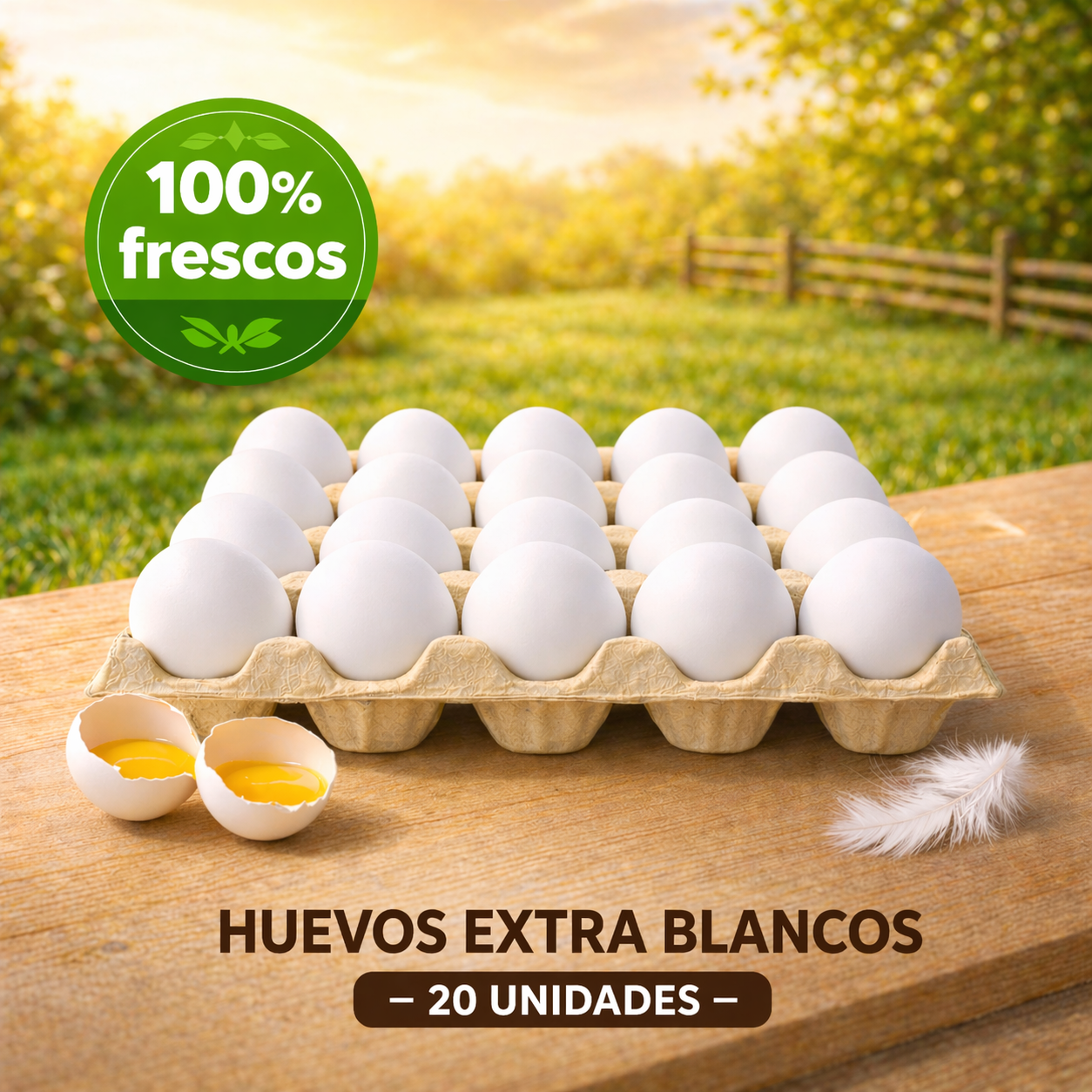 20 Huevos Extra Blanco | Proteína Natural | Frescos Premium - Yemita