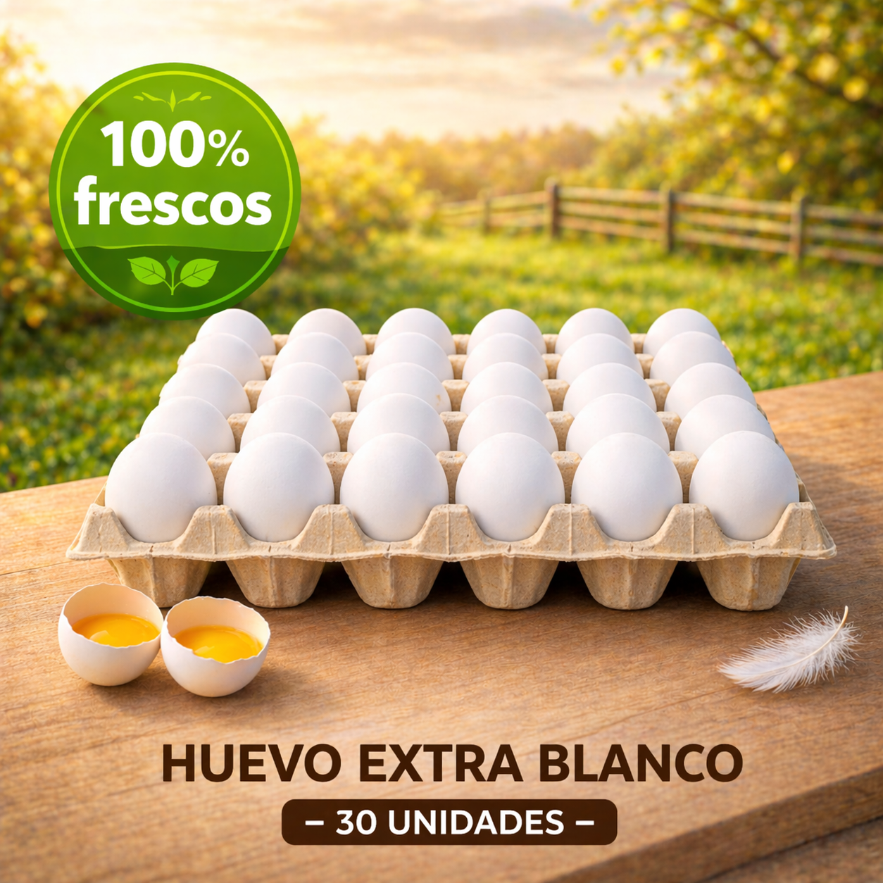 30 Huevos Extra Blanco | Proteína Natural | Frescos Premium - Yemita