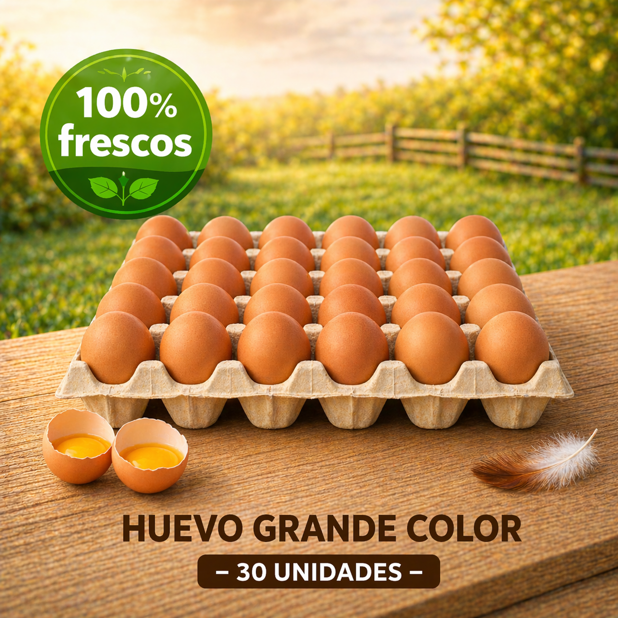30 Huevos Grande Color | Proteína Natural | Frescos Premium - Yemita