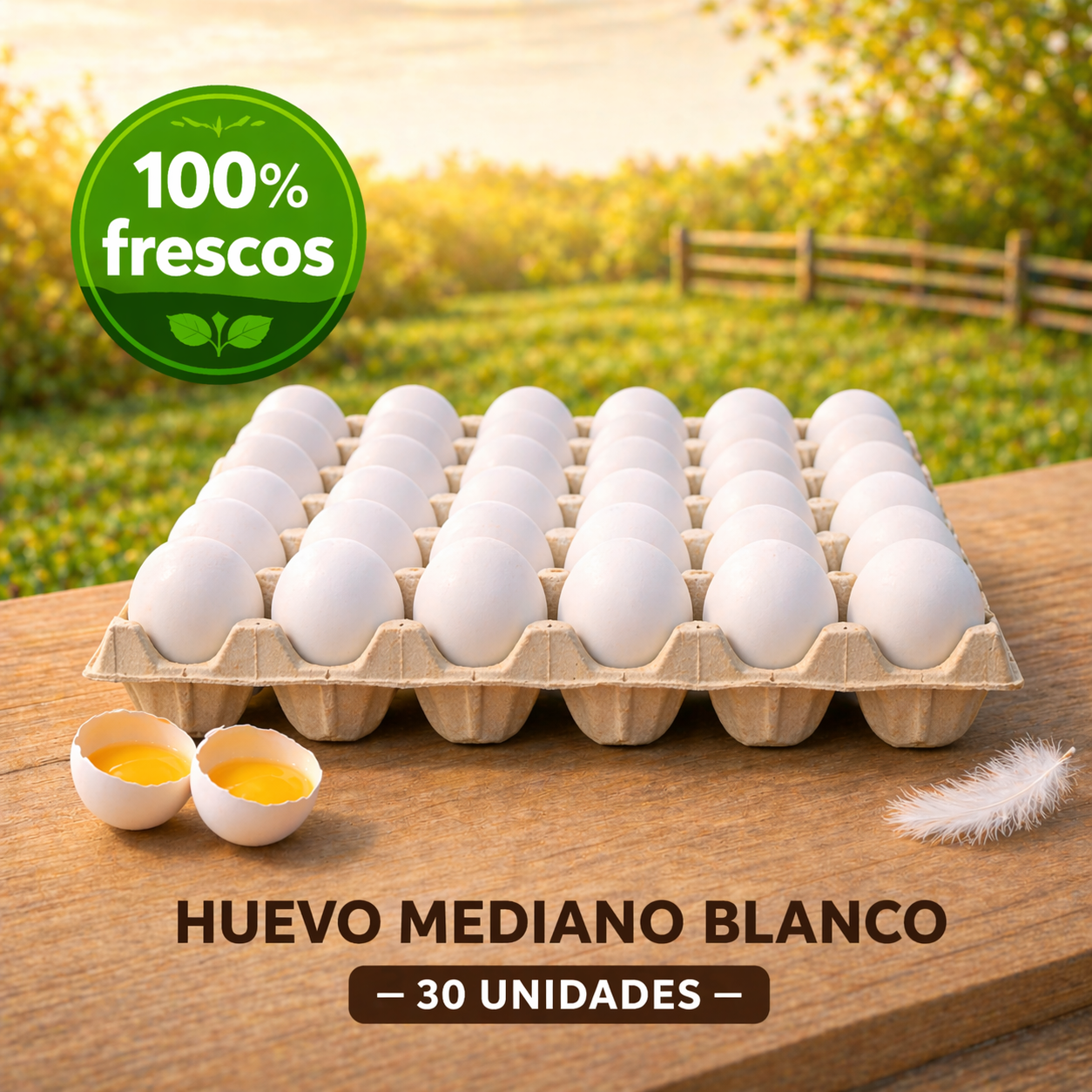 30 Huevos Mediano Blanco | Proteína Natural | Opción Económica- Yemita