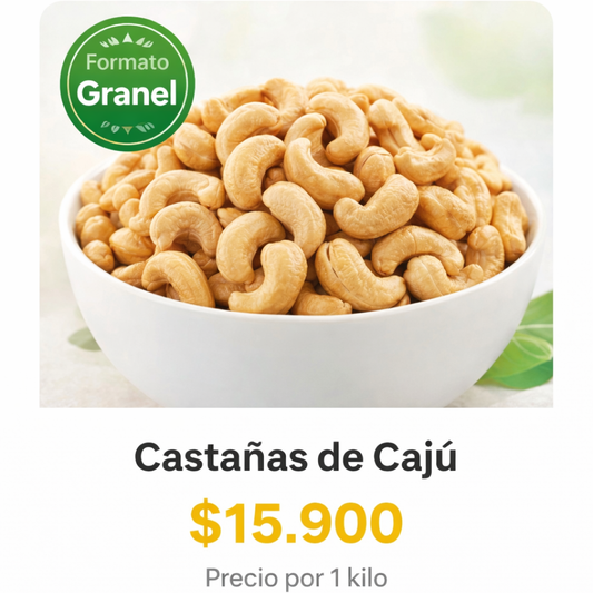 Castañas de Caju a Granel sin Sal