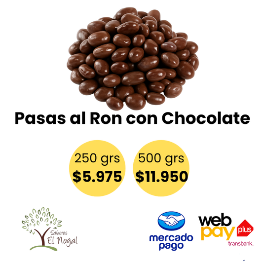 Pasas al ron con Chocolate a Granel