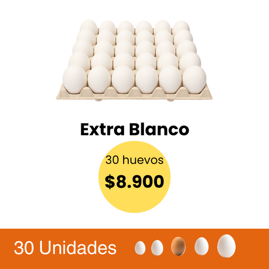 Huevos 30 Unidades Extra Blanco