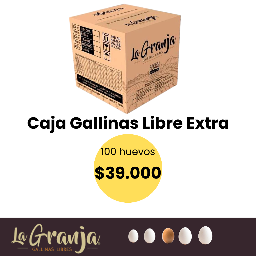 Caja huevos 100 unidades gallina libre la granja