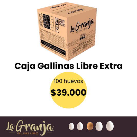Caja huevos 100 unidades gallina libre la granja