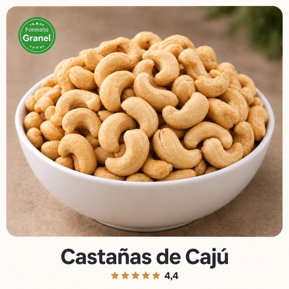 Castañas de cajú a granel