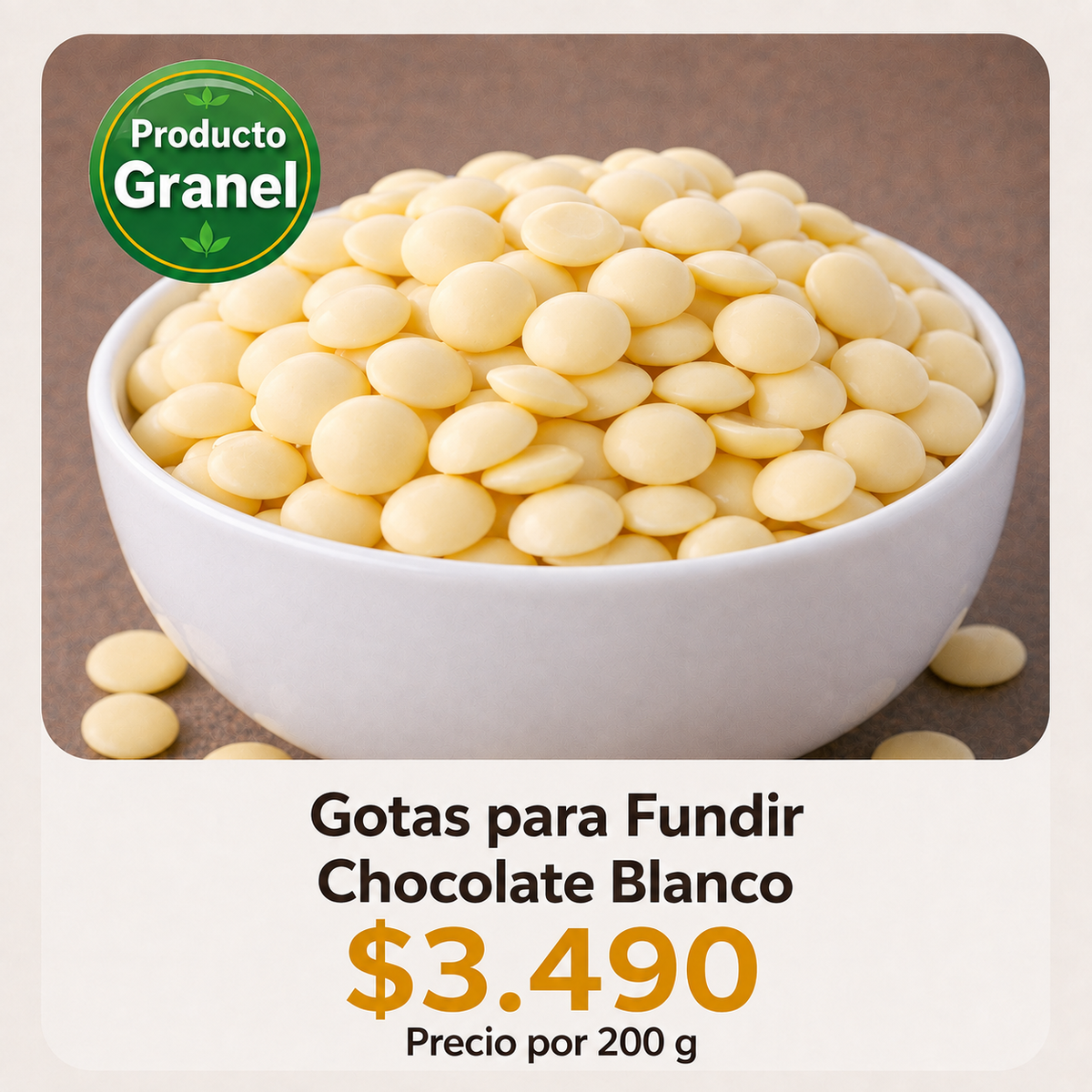 Gotas para Fundir Chocolate Blanco