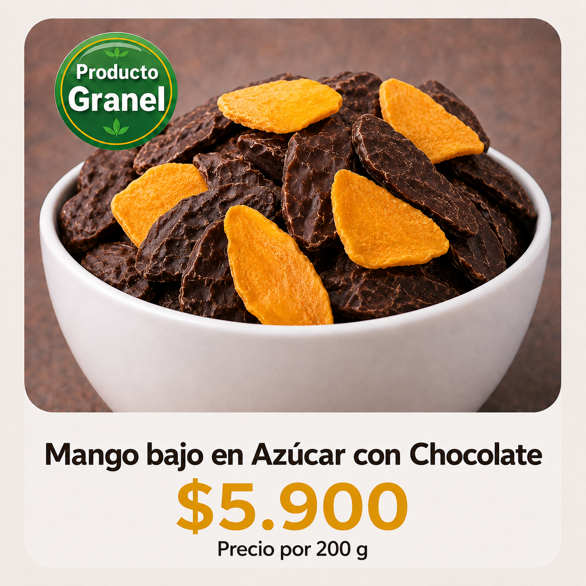 Mango bajo en Azúcar con Chocolate