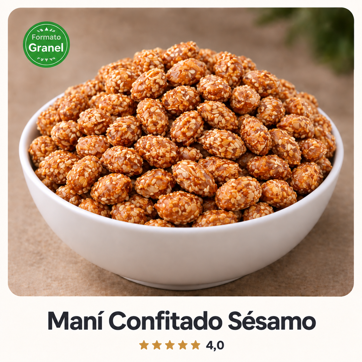 Maní confitado sésamo a granel