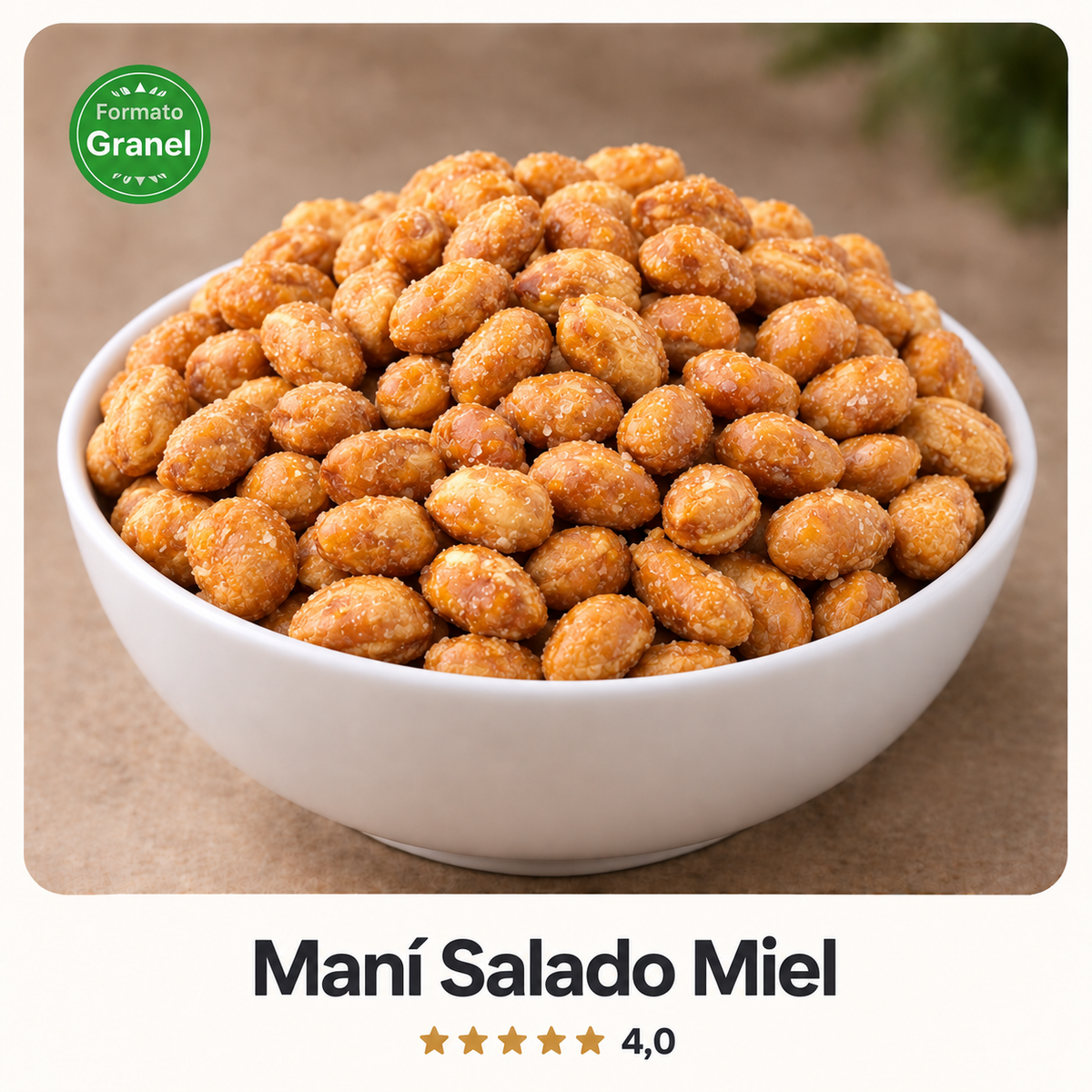 Maní salado miel a granel