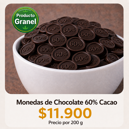 Monedas de Chocolate 60% Cacao